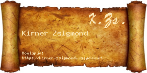 Kirner Zsigmond névjegykártya